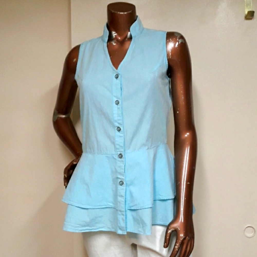 Simply Noelle Textured Double Apron Blouse
